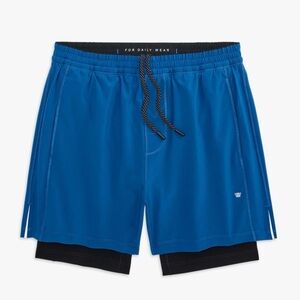 Mack Weldon Stratus 5" Compression Lined Short Men's Size M Racing Blue